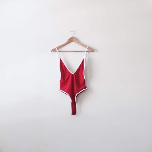 Other - Red cheeky one piece swimsuit
